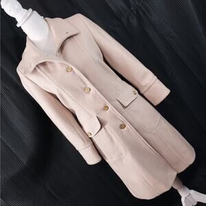 NWOT! KENNETH COLE! RICH CREAM FINE WOOL BLEND BUTTON FRONT COAT, JACKET! SZ 2P
